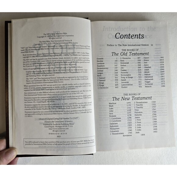 Holy Bible NIV New International Version Red Letter Reference Ed. 1988 HC Zonder - Picture 2 of 3